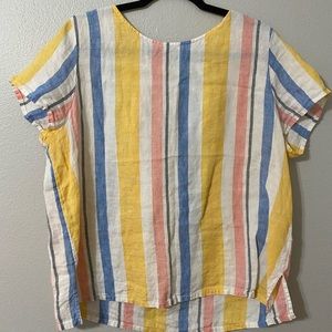 Linen Striped Top